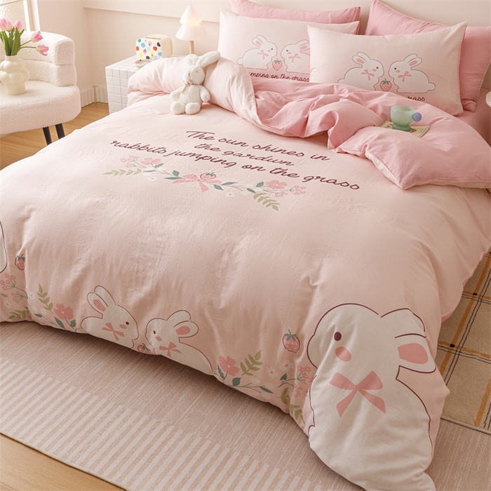 91家纺网 家纺一手货源 找家纺 （总）馨语家居 2025新款全棉双层纱四件套