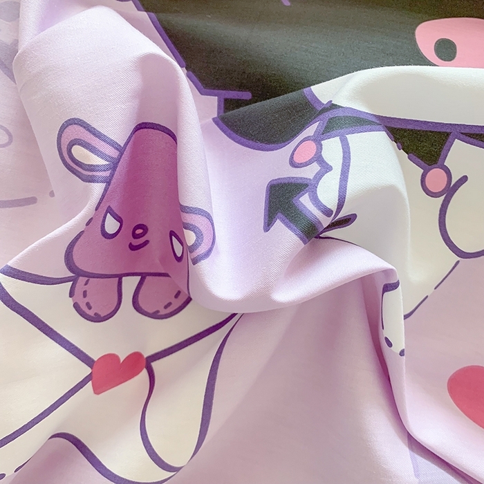 91家纺网 家纺一手货源 找家纺 （总）玉元坊 2025年5月新品三丽鸥全棉床单纯棉床裙床笠三四件套简约基础款式-库洛米简约款式