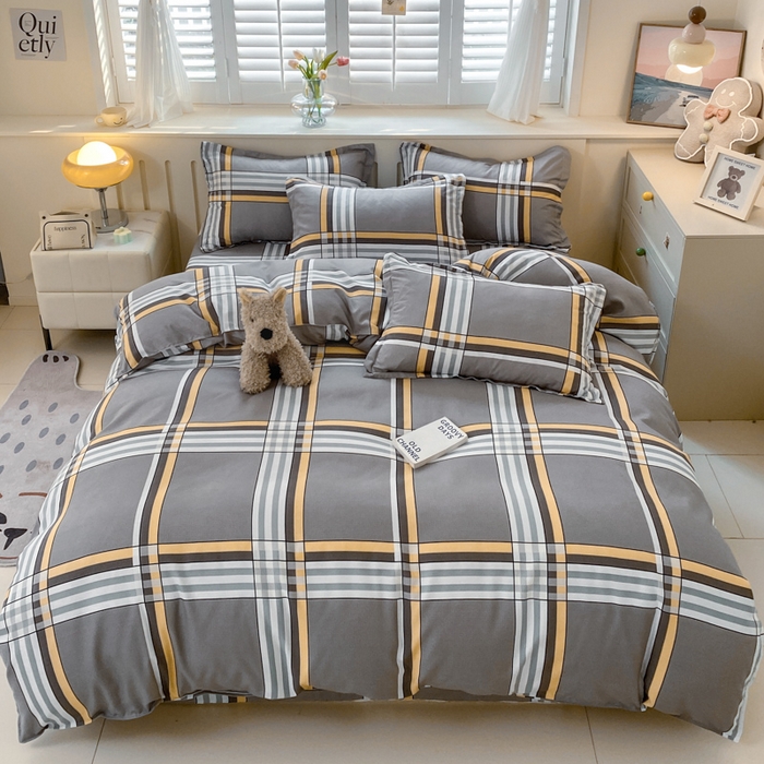 91家纺网 家纺一手货源 找家纺 简冠家纺 2025新款植物羊绒磨毛四件套 岁月静好