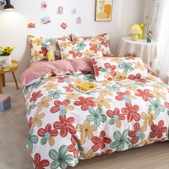 91家纺网 家纺一手货源 找家纺 简冠家纺 2025新款植物羊绒磨毛四件套 盈盈花香