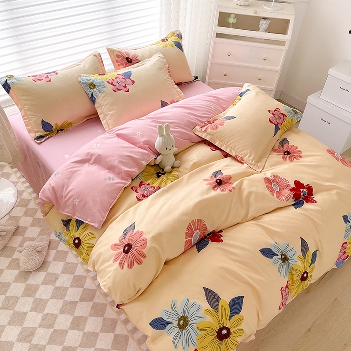 91家纺网 家纺一手货源 找家纺 简冠家纺 2025新款植物羊绒磨毛四件套 香榭丽舍