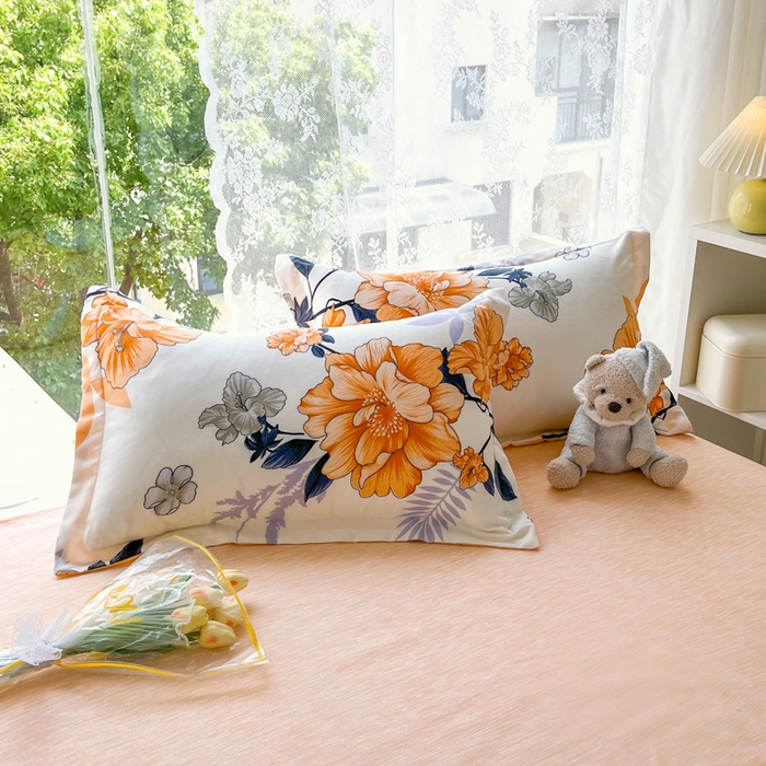 91家纺网 家纺一手货源 找家纺 简冠家纺 2024直播爆款北欧风亲肤植物羊绒磨毛四件套 西域花开