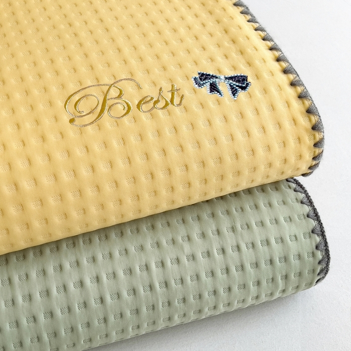 91家纺网 家纺一手货源 找家纺 （总）米菲 2025新款刺绣华夫格多功能毯盖毯毯子