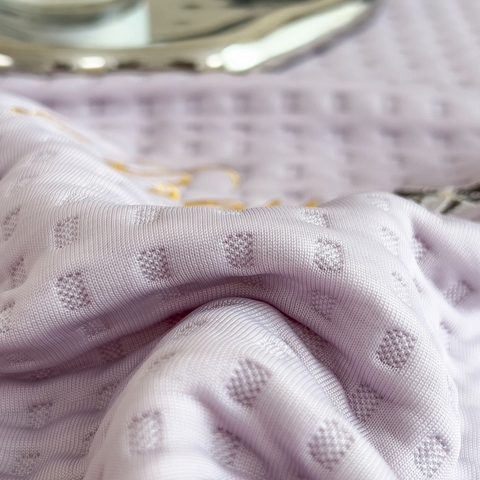 91家纺网 家纺一手货源 找家纺 米菲 2025新款刺绣华夫格多功能毯盖毯毯子 夏天-浅紫