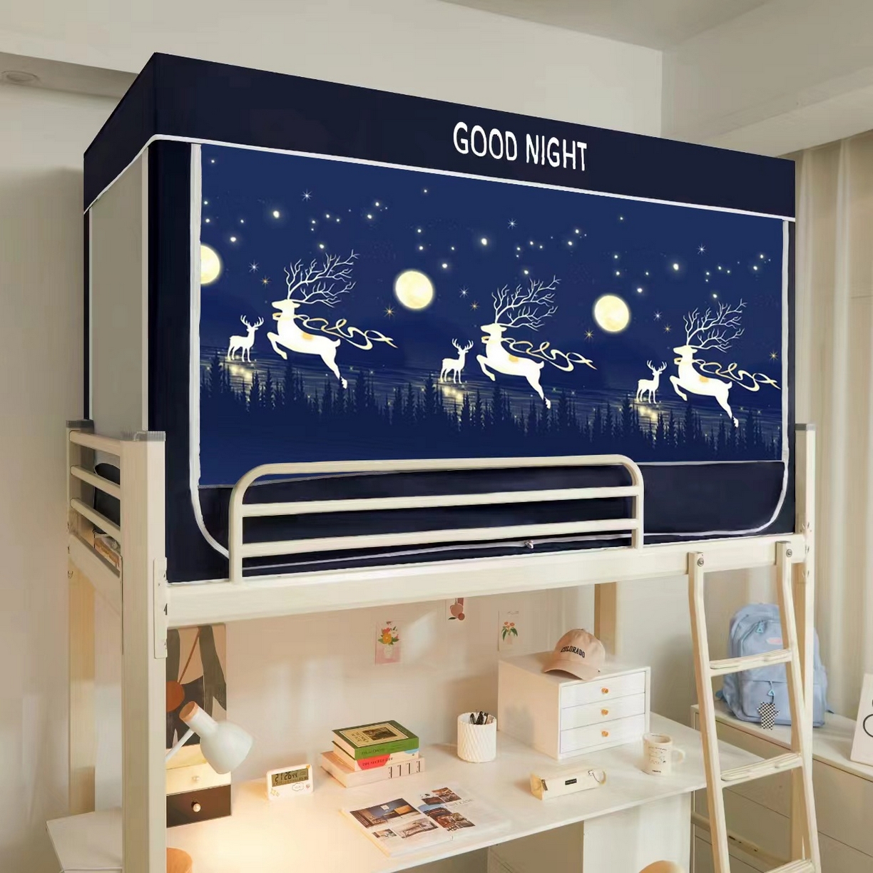 91家纺网 家纺一手货源 找家纺 （总）锦逸家居 2025新款防遮光防蚊学生床帘式蚊帐