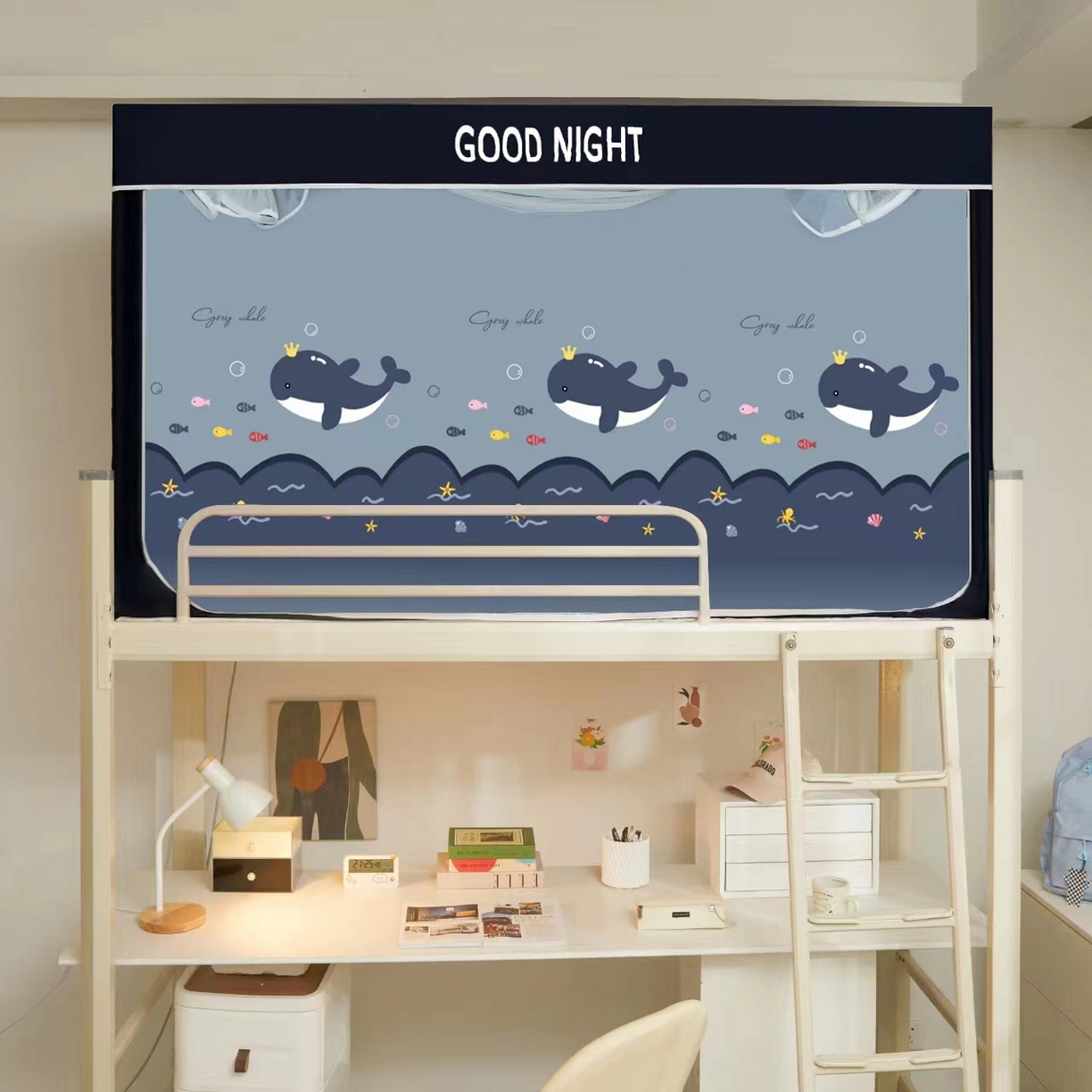 91家纺网 家纺一手货源 找家纺 （总）锦逸家居 2025新款防遮光防蚊学生床帘式蚊帐