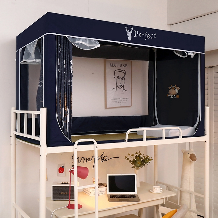 91家纺网 家纺一手货源 找家纺 锦逸家居 2025新款学生上下铺遮光防尘蚊帐 小鹿