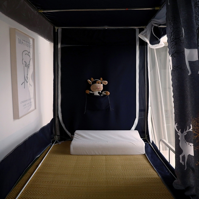 91家纺网 家纺一手货源 找家纺 锦逸家居 2025新款学生上下铺遮光防尘蚊帐 小鹿