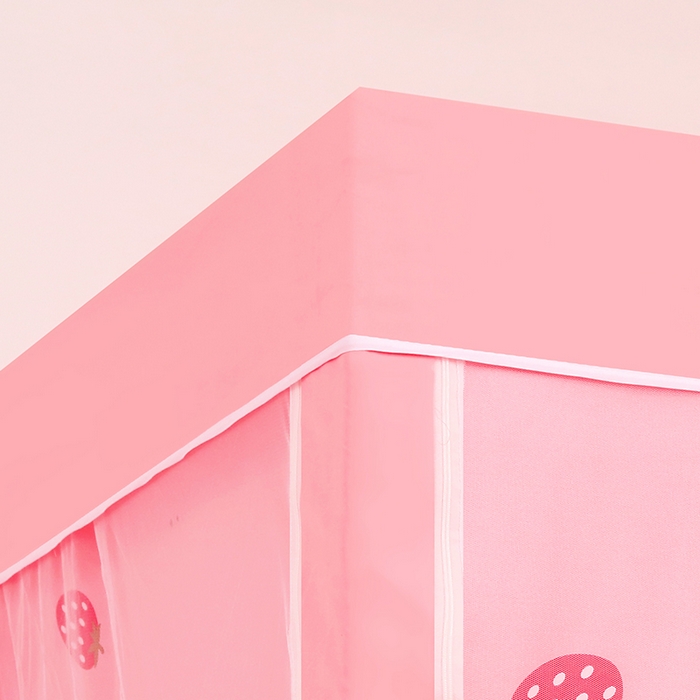 91家纺网 家纺一手货源 找家纺 锦逸家居 2025新款学生上下铺遮光防尘蚊帐 开心草莓