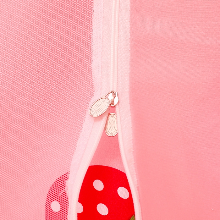 91家纺网 家纺一手货源 找家纺 锦逸家居 2025新款学生上下铺遮光防尘蚊帐 开心草莓