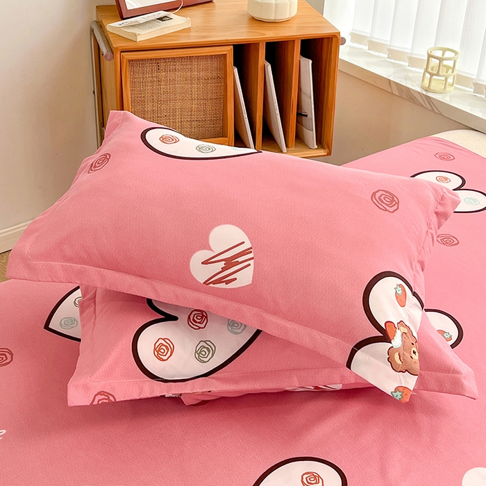 91家纺网 家纺一手货源 找家纺 简冠家纺 2023直播爆款北欧风亲肤植物羊绒磨毛四件套 泰迪熊