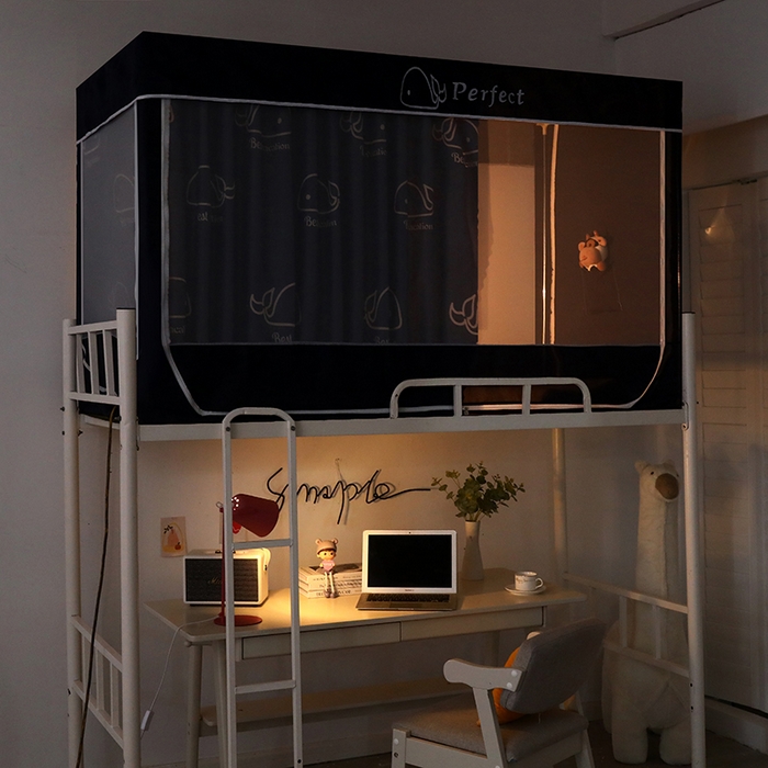 91家纺网 家纺一手货源 找家纺 锦逸家居 2025新款学生上下铺遮光防尘蚊帐 小鲸鱼