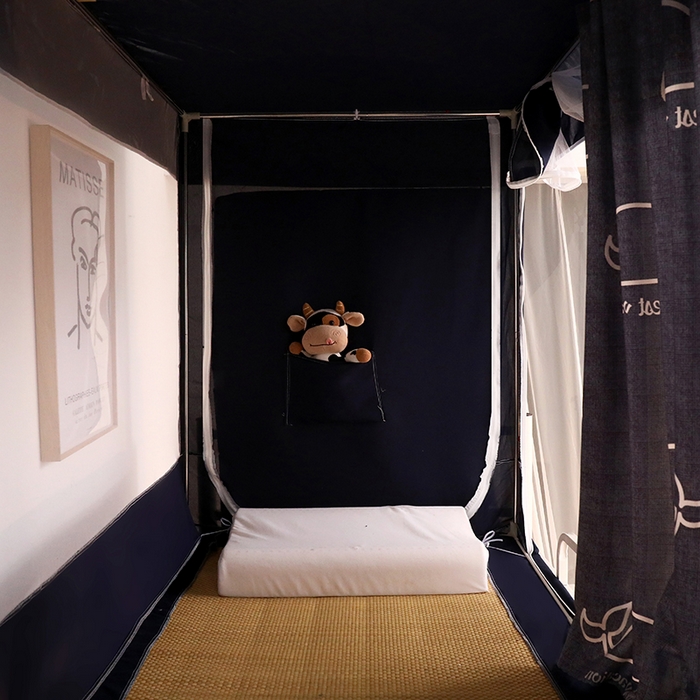 91家纺网 家纺一手货源 找家纺 锦逸家居 2025新款学生上下铺遮光防尘蚊帐 小鲸鱼