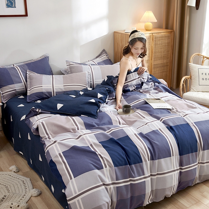 91家纺网 家纺一手货源 找家纺 简冠家纺 2023新款北欧风亲肤植物羊绒磨毛四件套 萨尔