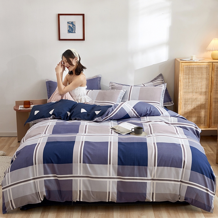 91家纺网 家纺一手货源 找家纺 简冠家纺 2023新款北欧风亲肤植物羊绒磨毛四件套 萨尔