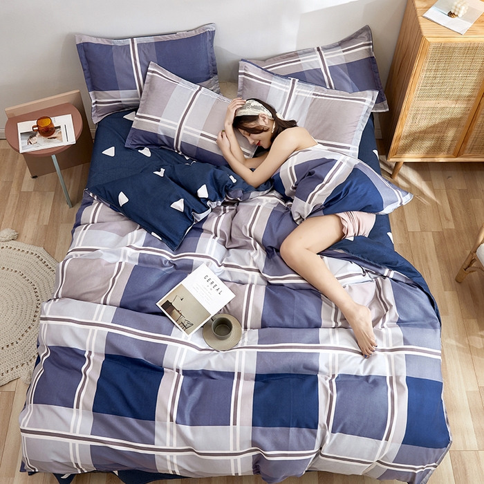 91家纺网 家纺一手货源 找家纺 简冠家纺 2023新款北欧风亲肤植物羊绒磨毛四件套 萨尔