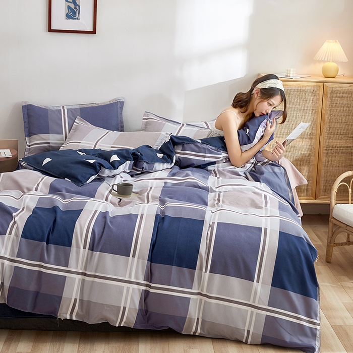 91家纺网 家纺一手货源 找家纺 简冠家纺 2023新款北欧风亲肤植物羊绒磨毛四件套 萨尔