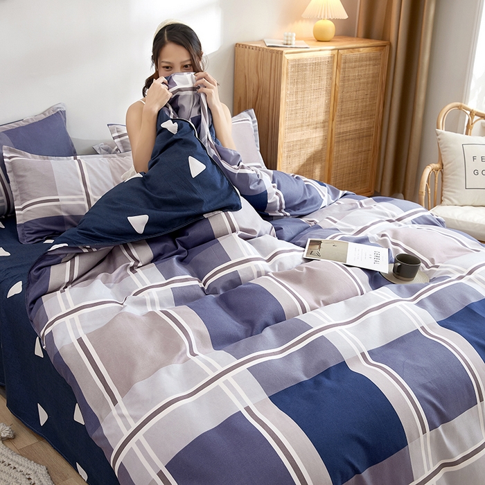 91家纺网 家纺一手货源 找家纺 简冠家纺 2023新款北欧风亲肤植物羊绒磨毛四件套 萨尔