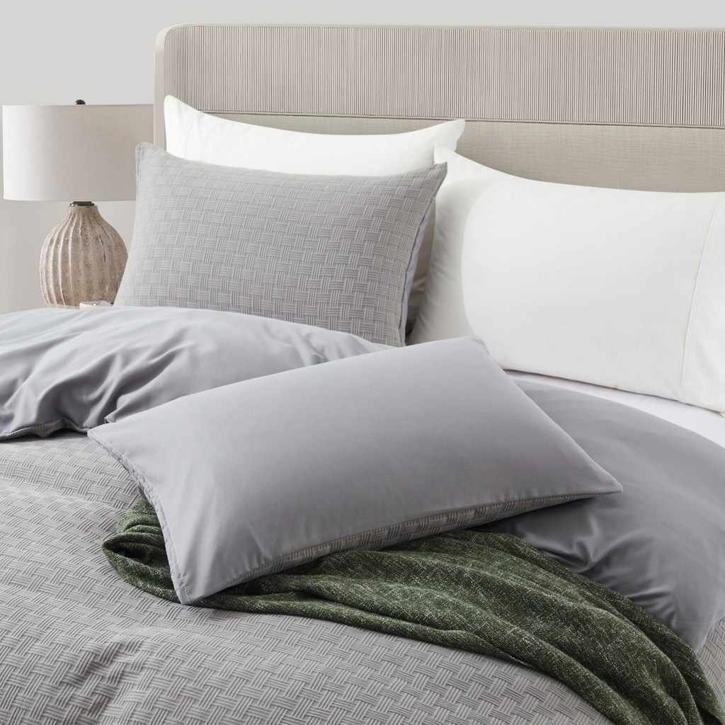 91家纺网 家纺一手货源 找家纺 子不语家纺2025新款跨境外贸 华夫格纯色三件套亚马逊Temu速卖通S hein沃尔玛专供 华夫格灰色