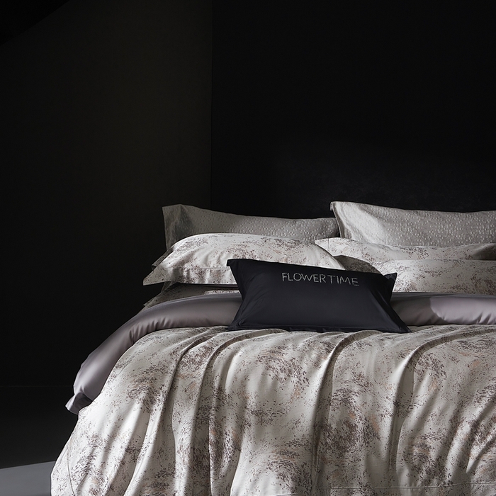 91家纺网 家纺一手货源 找家纺 花时间 2025新款天丝棉色织提花四件套系列-天光云影 天光云影 香槟