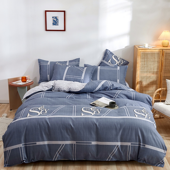 91家纺网 家纺一手货源 找家纺 简冠家纺 2023直播爆款北欧风亲肤植物羊绒磨毛四件套 新视觉