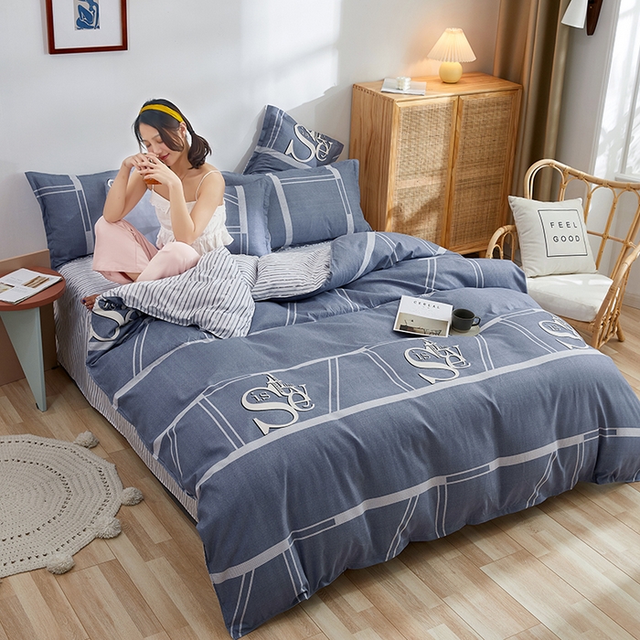 91家纺网 家纺一手货源 找家纺 简冠家纺 2023直播爆款北欧风亲肤植物羊绒磨毛四件套 新视觉