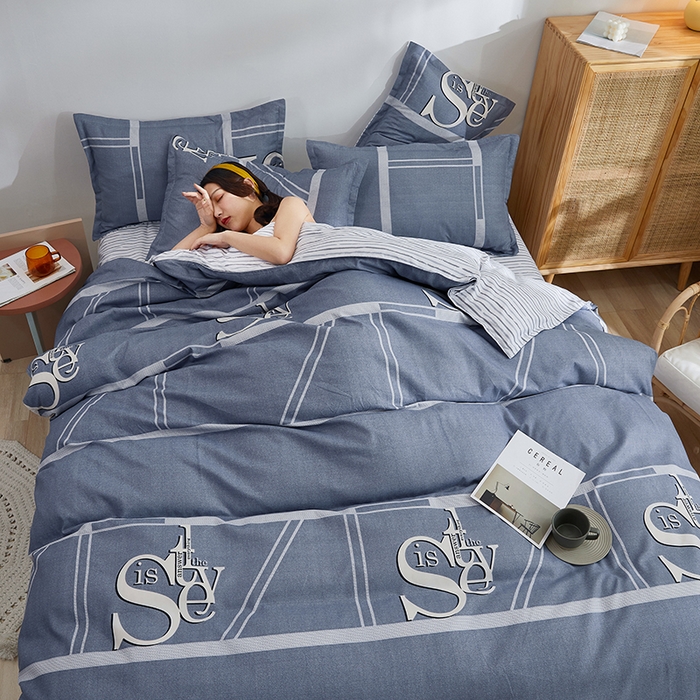 91家纺网 家纺一手货源 找家纺 简冠家纺 2023直播爆款北欧风亲肤植物羊绒磨毛四件套 新视觉