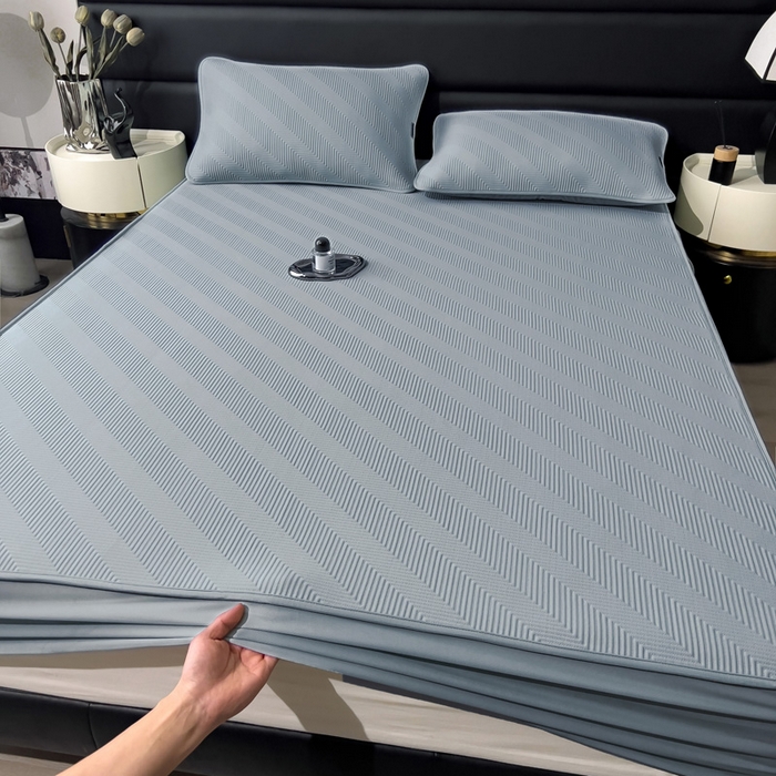 91家纺网 家纺一手货源 找家纺 席世家 2025春夏新款A类凉感席冰川凉席空调席-罗拉 1.5m控价不低于169元   谢谢配合  需要手提袋+5元 罗拉-蓝（床笠款）