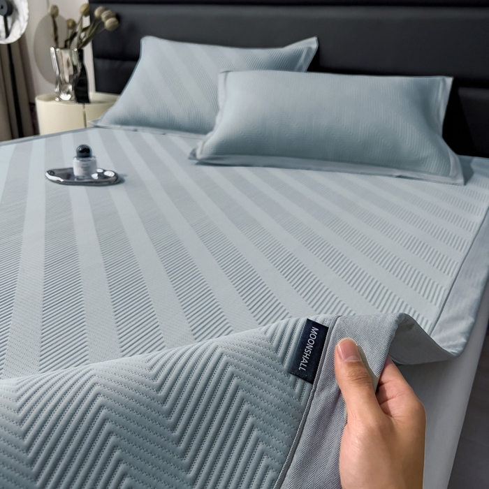 91家纺网 家纺一手货源 找家纺 席世家 2025春夏新款A类凉感席冰川凉席空调席-罗拉 1.5m控价不低于169元   谢谢配合  需要手提袋+5元 罗拉-蓝（绑带款）