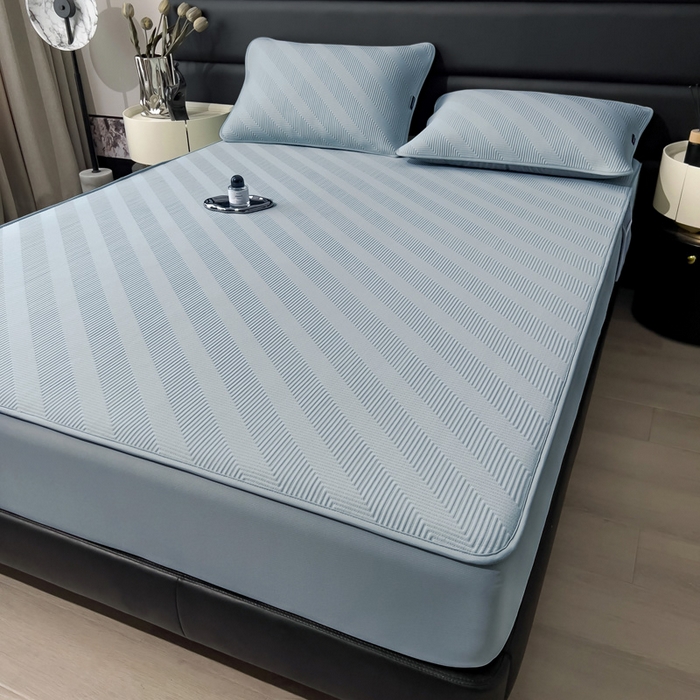 91家纺网 家纺一手货源 找家纺 席世家 2025春夏新款A类凉感席冰川凉席空调席-罗拉 1.5m控价不低于169元   谢谢配合  需要手提袋+5元 罗拉-蓝（床笠款）