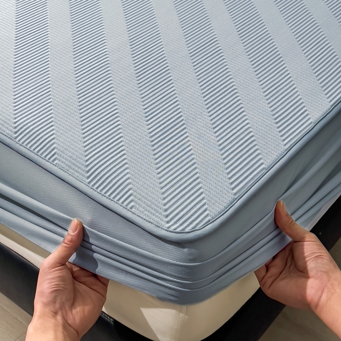 91家纺网 家纺一手货源 找家纺 席世家 2025春夏新款A类凉感席冰川凉席空调席-罗拉 1.5m控价不低于169元   谢谢配合  需要手提袋+5元 罗拉-蓝（床笠款）