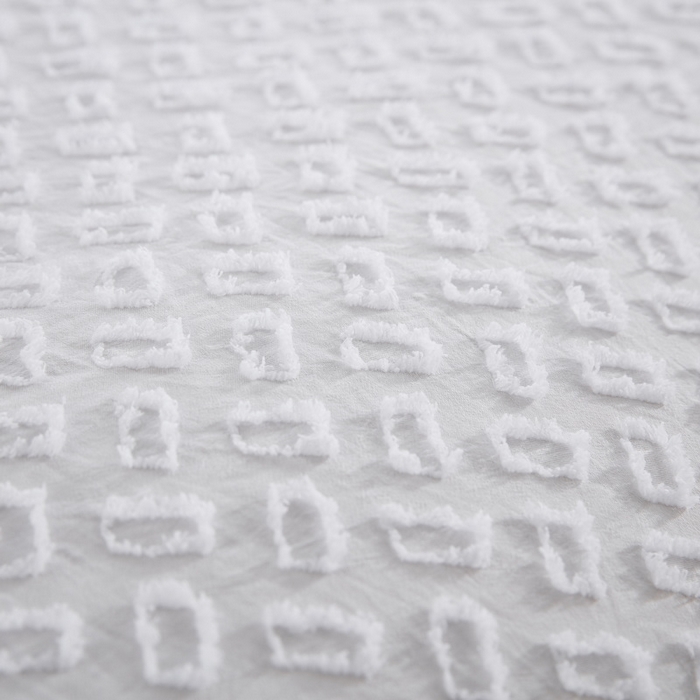 91家纺网 家纺一手货源 找家纺 子不语家纺2025新款跨境外贸 剪花簇绒纯色三件套亚马逊Temu速卖 通Shein沃尔玛专供 豹纹白