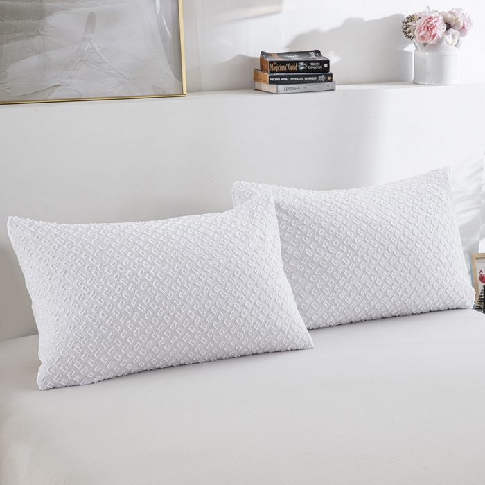 91家纺网 家纺一手货源 找家纺 子不语家纺2025新款跨境外贸 剪花簇绒纯色三件套亚马逊Temu速卖 通Shein沃尔玛专供 豹纹白