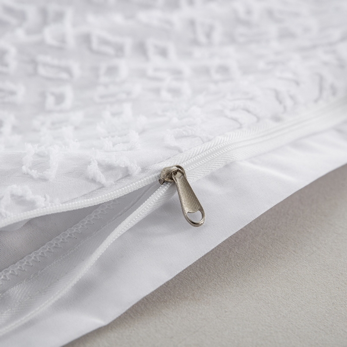 91家纺网 家纺一手货源 找家纺 子不语家纺2025新款跨境外贸 剪花簇绒纯色三件套亚马逊Temu速卖 通Shein沃尔玛专供 豹纹白