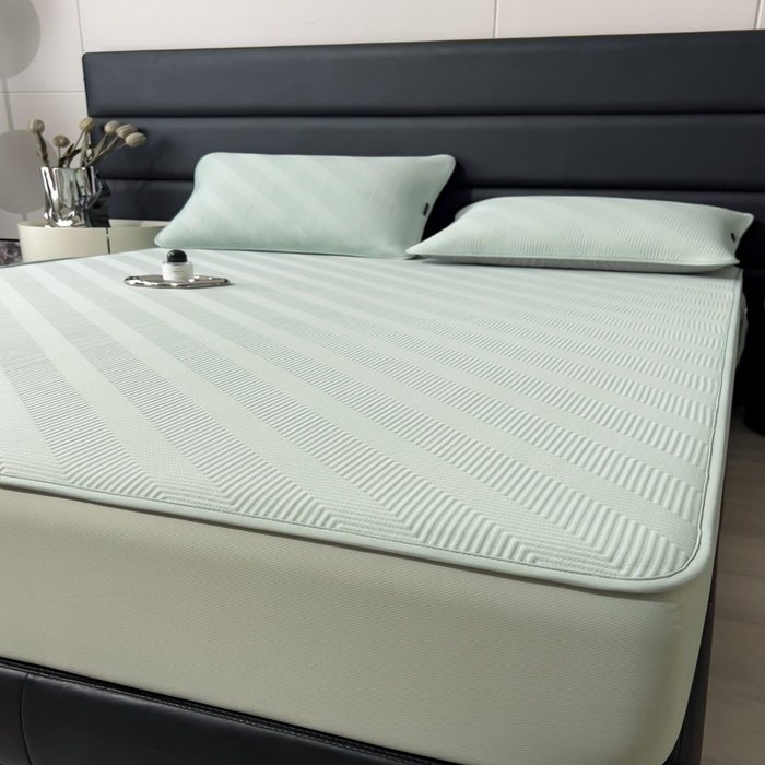 91家纺网 家纺一手货源 找家纺 席世家 2025春夏新款A类凉感席冰川凉席空调席-罗拉 1.5m控价不低于169元   谢谢配合  需要手提袋+5元 罗拉-抹茶绿（床笠款）