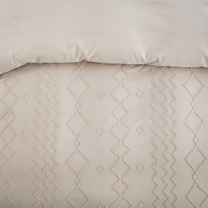 91家纺网 家纺一手货源 找家纺 子不语家纺2025新款跨境外贸 剪花簇绒纯色三件套亚马逊Temu速卖 通Shein沃尔玛专供 菱形波浪卡其色