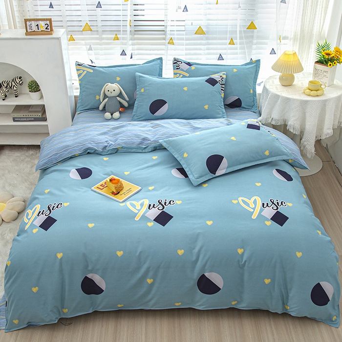 91家纺网 家纺一手货源 找家纺 简冠家纺 2024直播爆款北欧风亲肤植物羊绒磨毛四件套 宜家田园