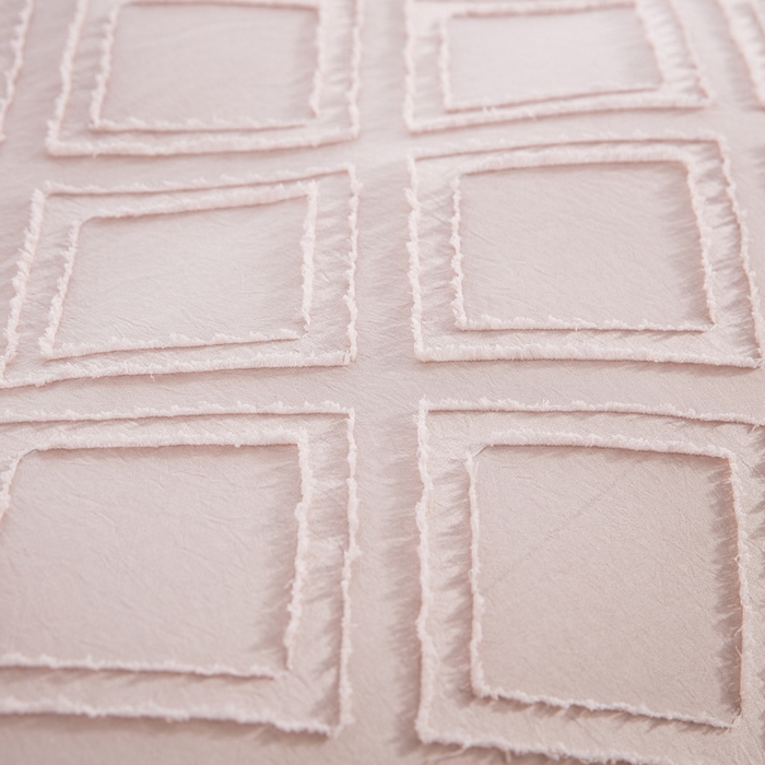 91家纺网 家纺一手货源 找家纺 子不语家纺2025新款跨境外贸 剪花簇绒纯色三件套亚马逊Temu速卖 通Shein沃尔玛专供 菱形浅粉