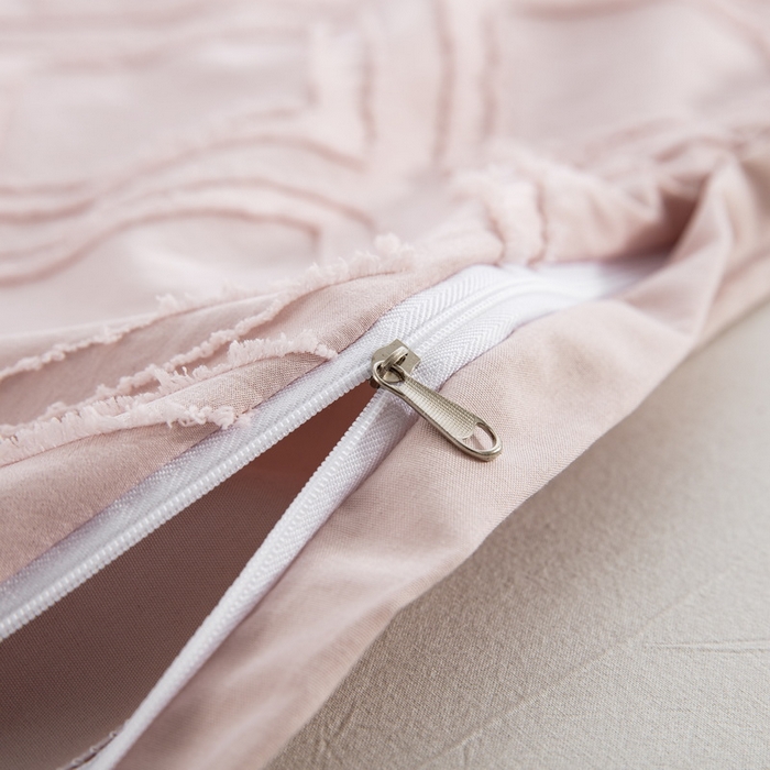 91家纺网 家纺一手货源 找家纺 子不语家纺2025新款跨境外贸 剪花簇绒纯色三件套亚马逊Temu速卖 通Shein沃尔玛专供 菱形浅粉