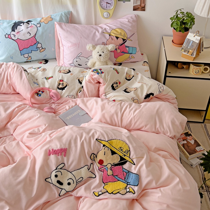 91家纺网 家纺一手货源 找家纺 一霖家纺 2025新款高克重云朵棉数码印花＋毛巾绣四件套