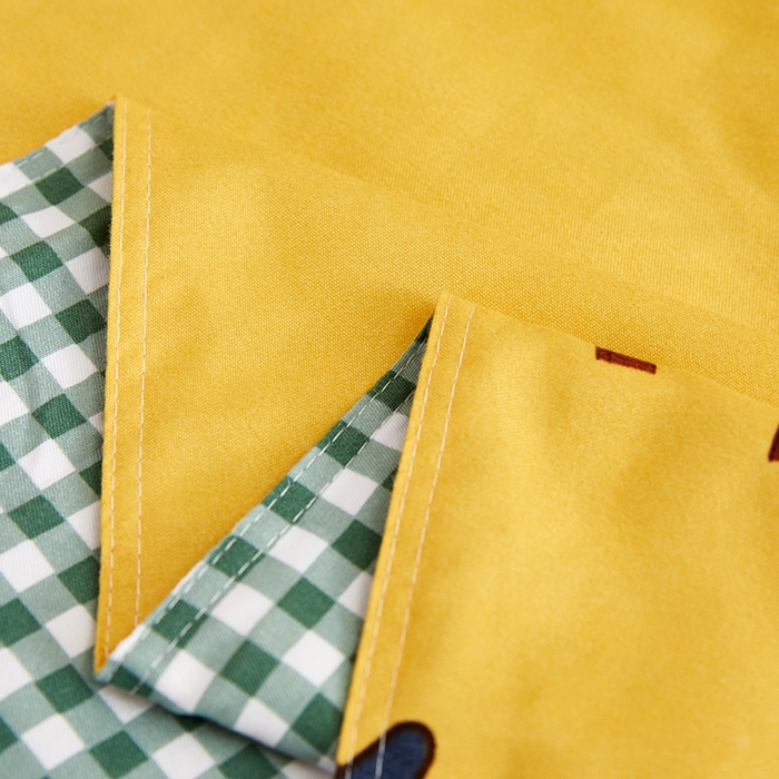 91家纺网 家纺一手货源 找家纺 简冠家纺 2024直播爆款北欧风亲肤植物羊绒磨毛四件套 呆萌龙黄