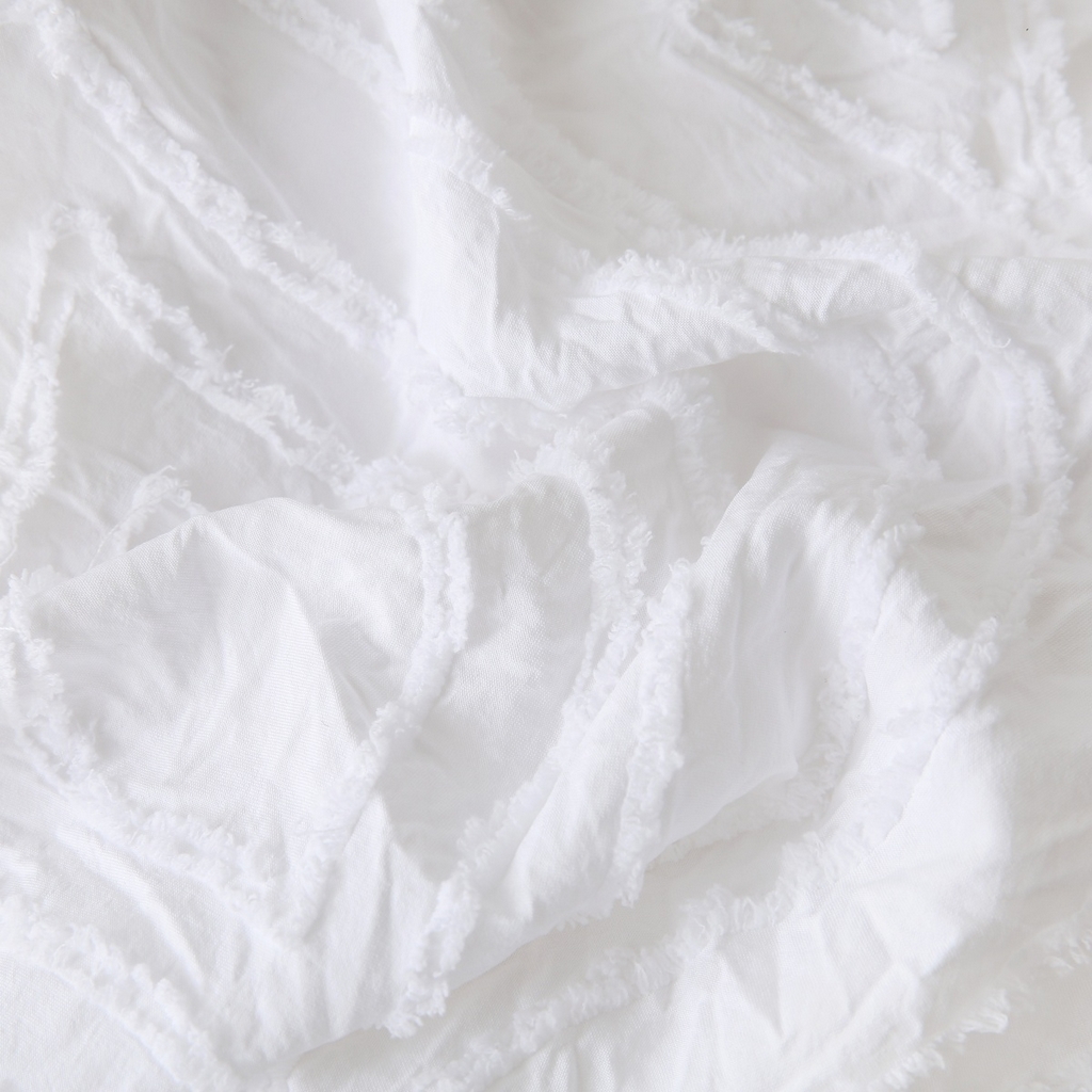 91家纺网 家纺一手货源 找家纺 子不语家纺2025新款跨境外贸 剪花簇绒纯色三件套亚马逊Temu速卖 通Shein沃尔玛专供 摩洛哥白