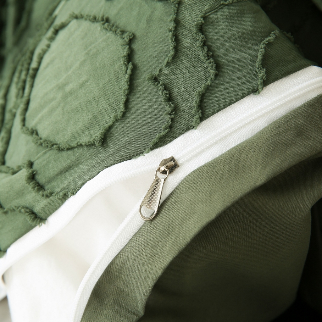 91家纺网 家纺一手货源 找家纺 子不语家纺2025新款跨境外贸 剪花簇绒纯色三件套亚马逊Temu速卖 通Shein沃尔玛专供 摩洛哥绿