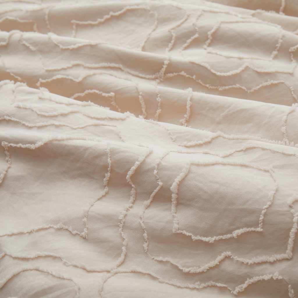 91家纺网 家纺一手货源 找家纺 子不语家纺2025新款跨境外贸 剪花簇绒纯色三件套亚马逊Temu速卖 通Shein沃尔玛专供 摩洛哥米白