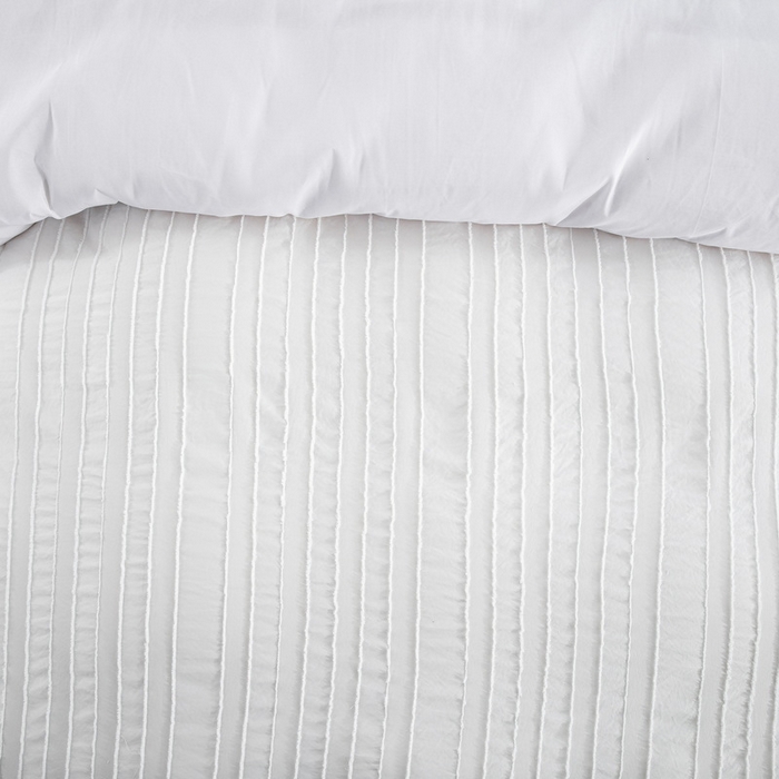 91家纺网 家纺一手货源 找家纺 子不语家纺2025新款跨境外贸 剪花簇绒纯色三件套亚马逊Temu速卖 通Shein沃尔玛专供 竖条白