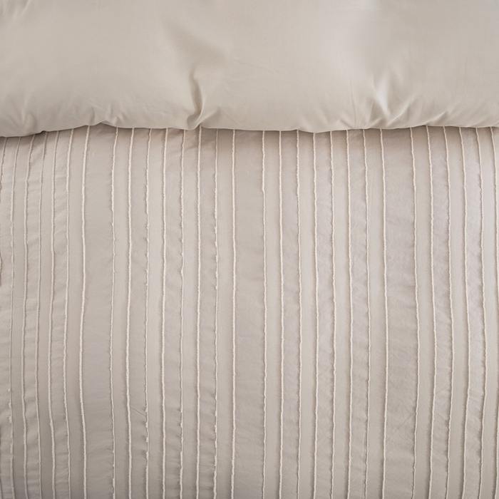 91家纺网 家纺一手货源 找家纺 子不语家纺2025新款跨境外贸 剪花簇绒纯色三件套亚马逊Temu速卖 通Shein沃尔玛专供 竖条米白色