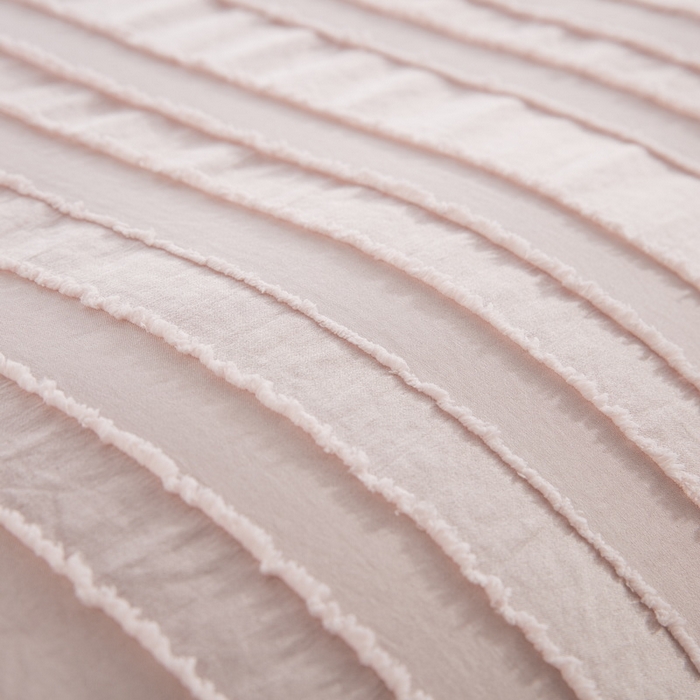 91家纺网 家纺一手货源 找家纺 子不语家纺2025新款跨境外贸 剪花簇绒纯色三件套亚马逊Temu速卖 通Shein沃尔玛专供 竖条浅粉