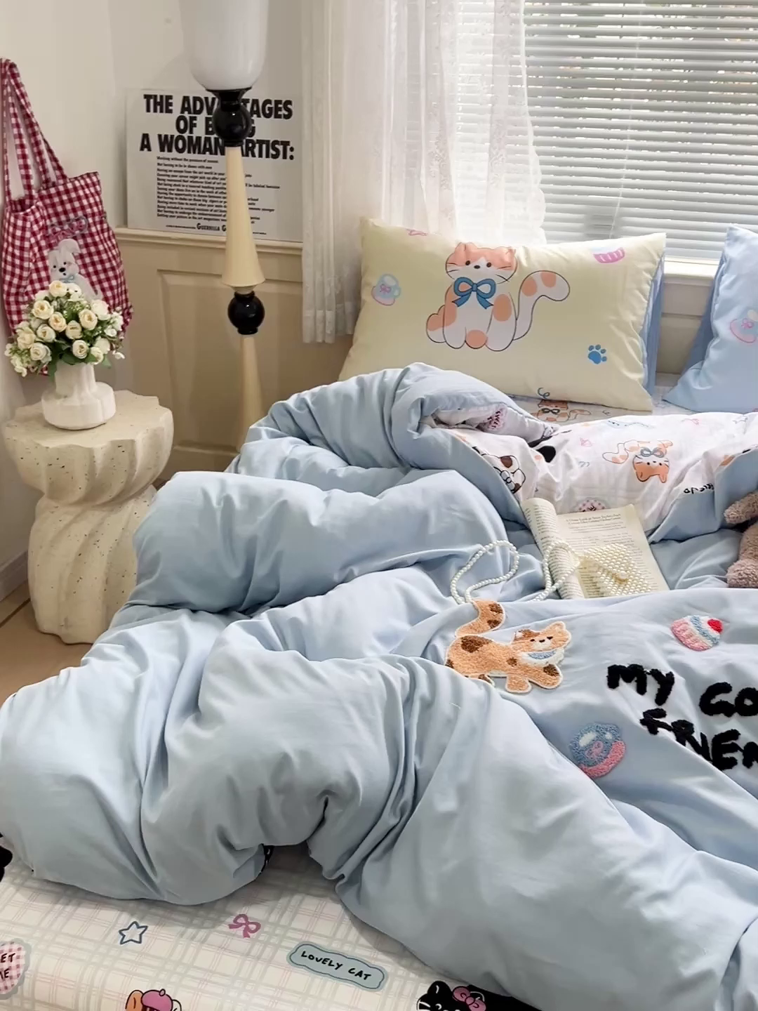 91家纺网 家纺一手货源 找家纺 一霖家纺 2025新款高克重云朵棉数码印花＋毛巾绣四件套