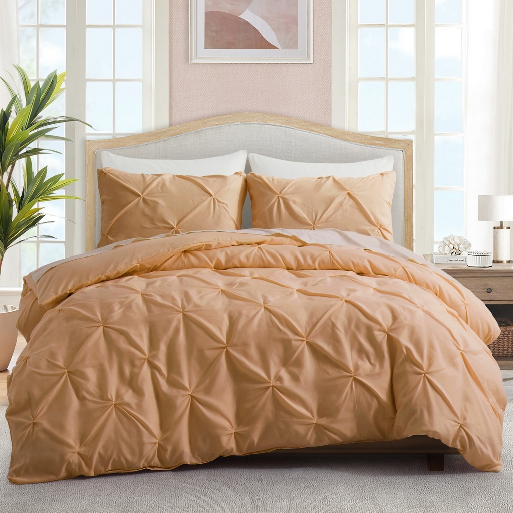 91家纺网 家纺一手货源 找家纺 （总）子不语家纺2025新款跨境外贸手工揪花褶皱三件套亚马逊Temu速卖通Shein沃尔玛专供