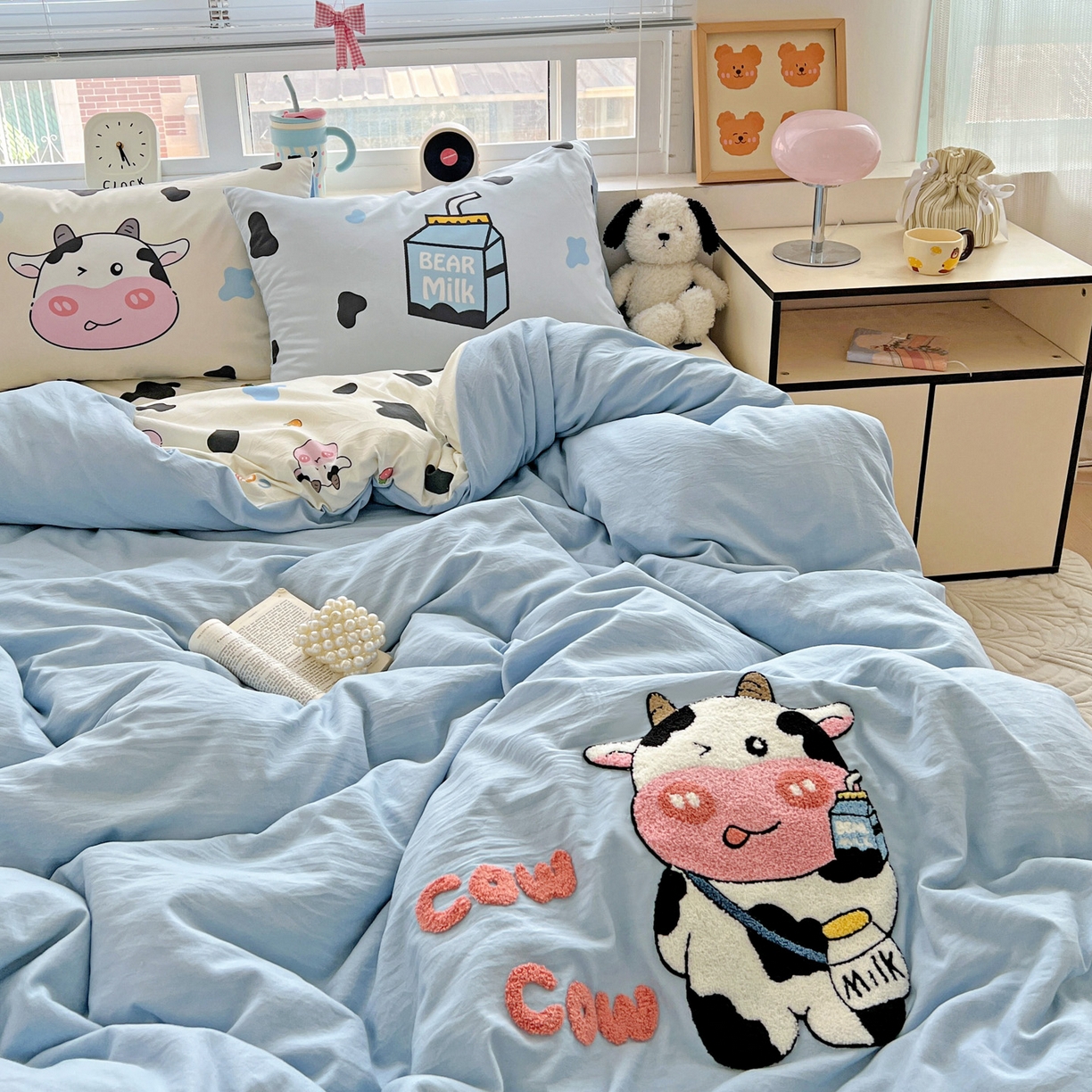 91家纺网 家纺一手货源 找家纺 一霖家纺 2025新款高克重云朵棉数码印花＋毛巾绣四件套